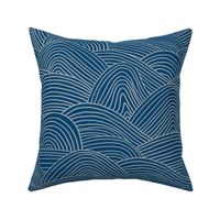 Ocean waves and surf vibes abstract salty water minimal Scandinavian style stripes navy blue gray WALLPAPER XXL