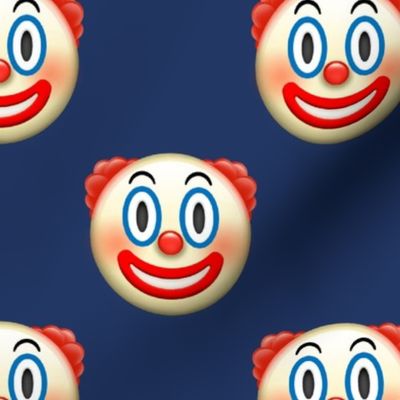 Large Scale Clown Emojis on Dark Blue