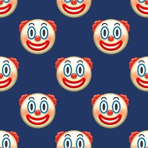 Large Scale Clown Emojis on Dark Blue