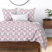 Pink and Grey Geometric Patchwork - Bigger Scale