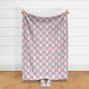 Pink and Grey Geometric Patchwork - Bigger Scale