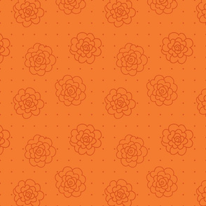 Rosettes and Polka Dots - Orange