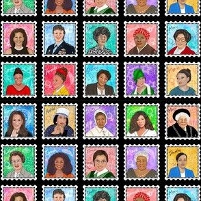 20 Black Women of History 1" Postage Stamps