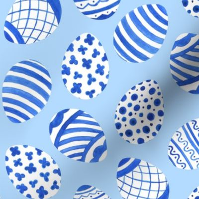 Watercolor blue Easter eggs Non-Directional S
