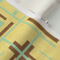 Mid Century Modern in Turquoise Brown and Beige
