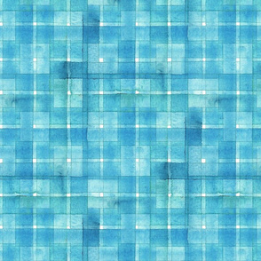 Watercolor geometric blue teal stripes pattern