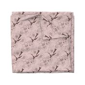 Sakura Branch // Normal Scale // Puce Background // Boho Nature // Floral Lines