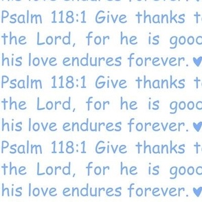 Psalm 118:1 (blue on white)