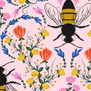 Bee Garden- Pink medium
