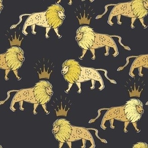 leo lion black and gold small
