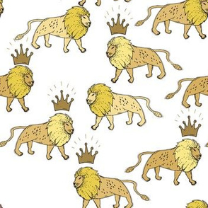 leo lion white and gold small