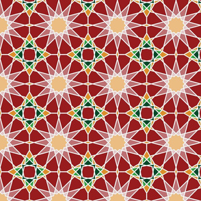 Moorish tile pattern, rose garden