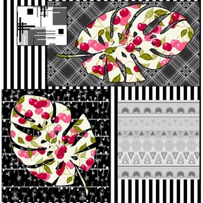 Berry tropical pattern from patchwork fabric scraps 