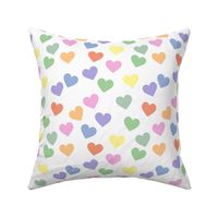 Bright pastel rainbow hearts (large)