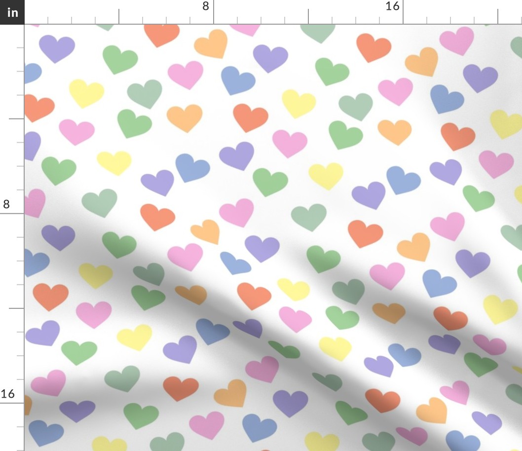 Bright pastel rainbow hearts (large)