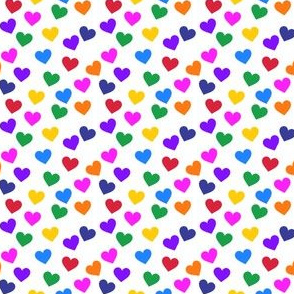 Bright rainbow hearts (mini)