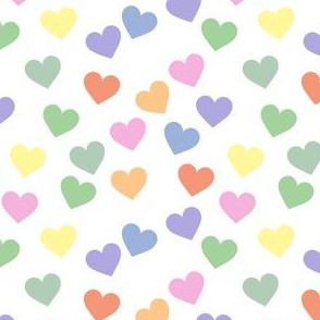 Bright pastel rainbow hearts (small)