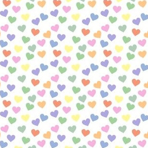 Bright pastel rainbow hearts (mini)