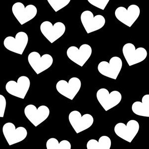 White hearts on black (medium)