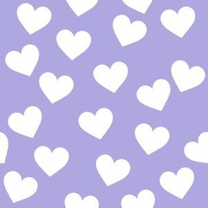 White hearts on lilac (medium)