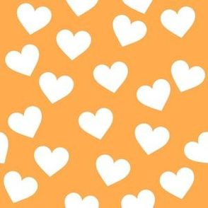 White hearts on orange (medium)