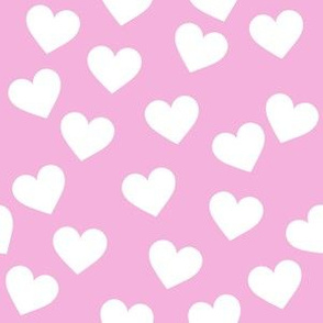 White hearts on pink (medium)