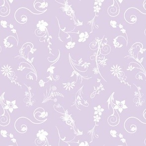 purple fancy floral, lilac