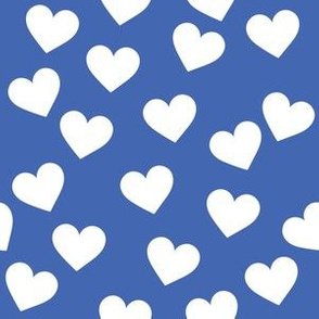 White hearts on royal blue (medium)