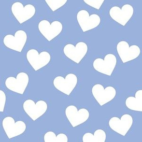 White hearts on sky blue (medium)
