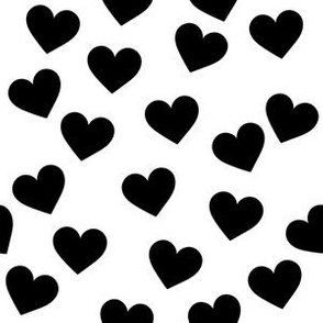 Black hearts on white (medium)