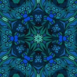 Blue Spiral. Beautiful Blue Mandala Design 