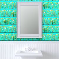 Aqua daffodil border