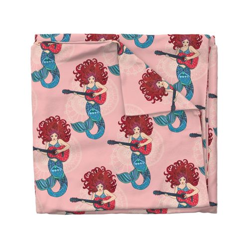 Musical Mermaid on Pink - large