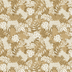 Gold Floral silhouttes