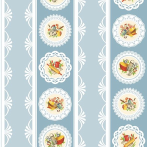 DOILY STRIPE - NONNIE'S KITCHEN COLLECTION (BLUE)