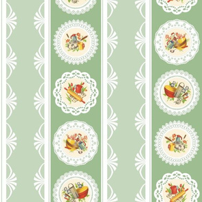 DOILY STRIPE - NONNIE'S KITCHEN COLLECTION (GREEN)