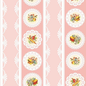 DOILY STRIPE - NONNIE'S KITCHEN COLLECTION (PINK)