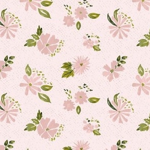 Pink Watercolor Spring Flowers 1x