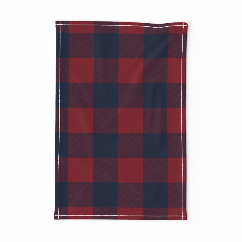 3" buffalo check - burgundy and navy