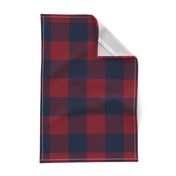 3" buffalo check - burgundy and navy