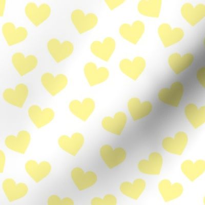 Yellow hearts on white (medium)