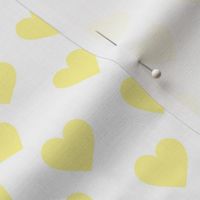 Yellow hearts on white (medium)