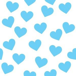 Turquoise hearts on white (medium)