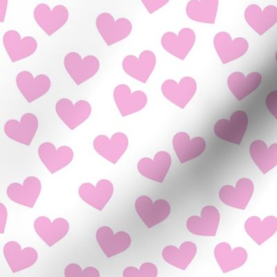 Pink hearts on white (medium)