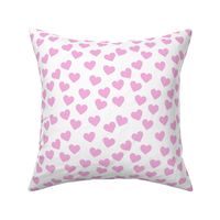 Pink hearts on white (medium)