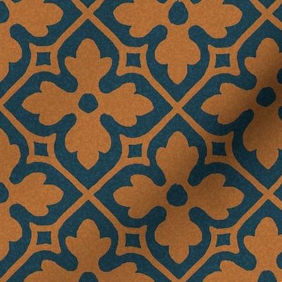 Manticore coordinate: medieval-style geometric floral, slate blue