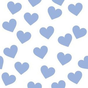Sky blue hearts on white (medium)