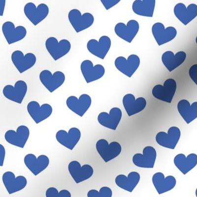 Royal blue hearts on white (medium)