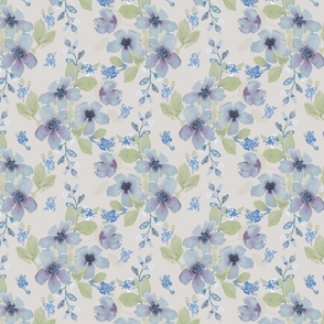 Blue Flower Bouquet Beige