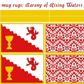 mug rugs: Barony of Rising Waters (SCA)